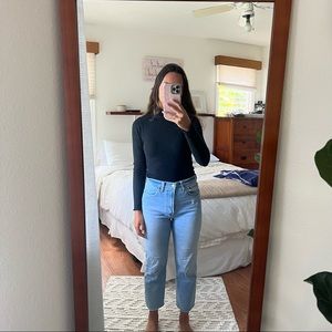 Abercrombie high waisted straight jeans short